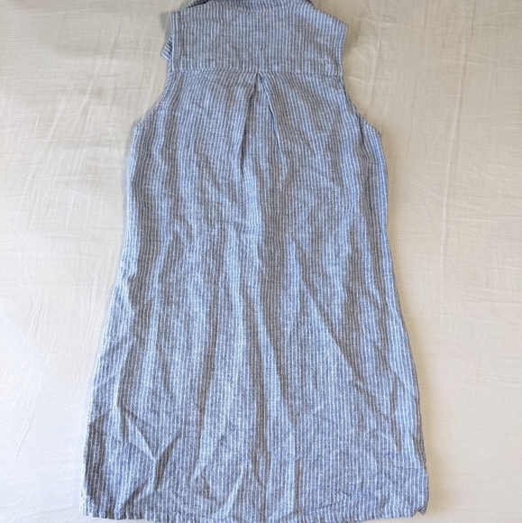 BCBGeneration Button Down Sleeveless Dress Light Blue White Stripes - Picture 7 of 8